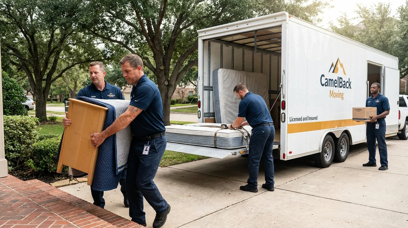 Crew loading residential truck for cross-state move from Aguas Buenas, PR