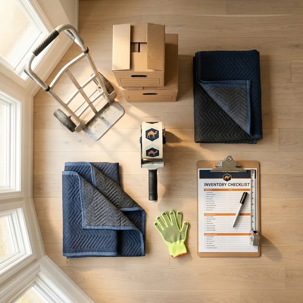 Professional moving supplies and packing materials layout for Aguas Buenas residential relocations